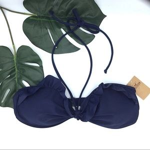 Hollister | NWT Navy Ruffle Bikini Swim Top Medium